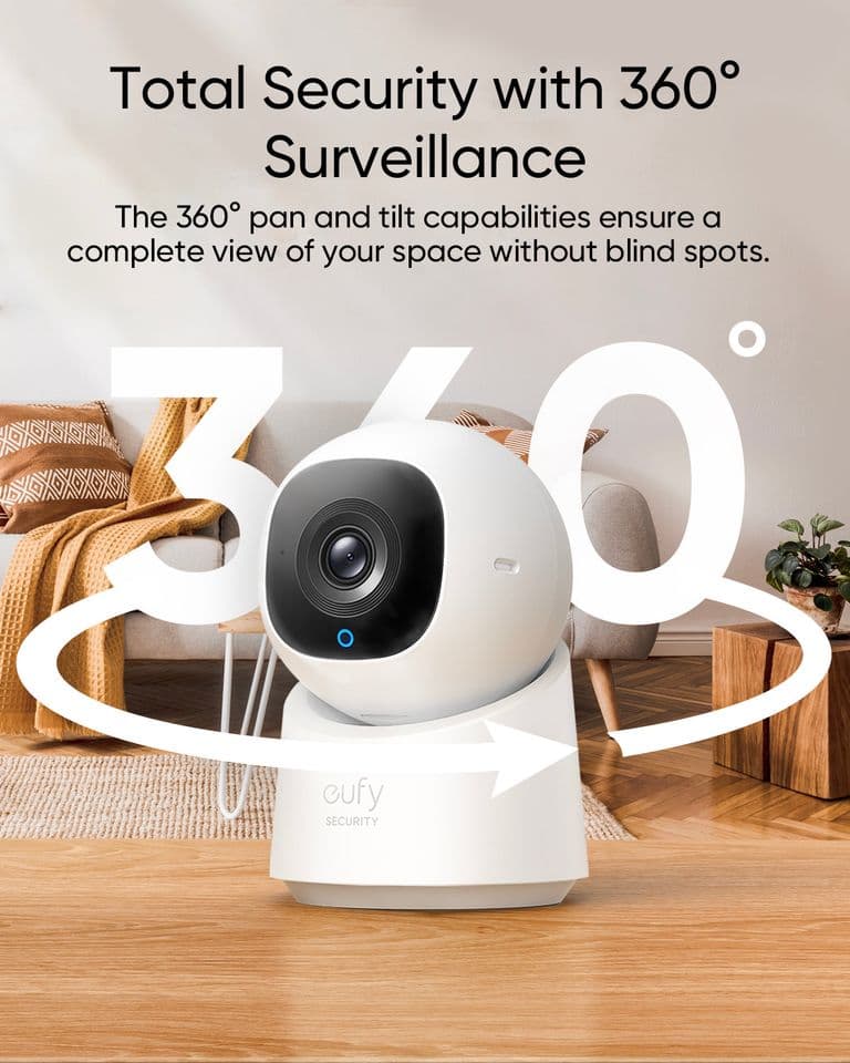 Hộp đóng gói và phụ kiện Camera Eufy C220 — adapter, thẻ microSD, ốc vít, hướng dẫn