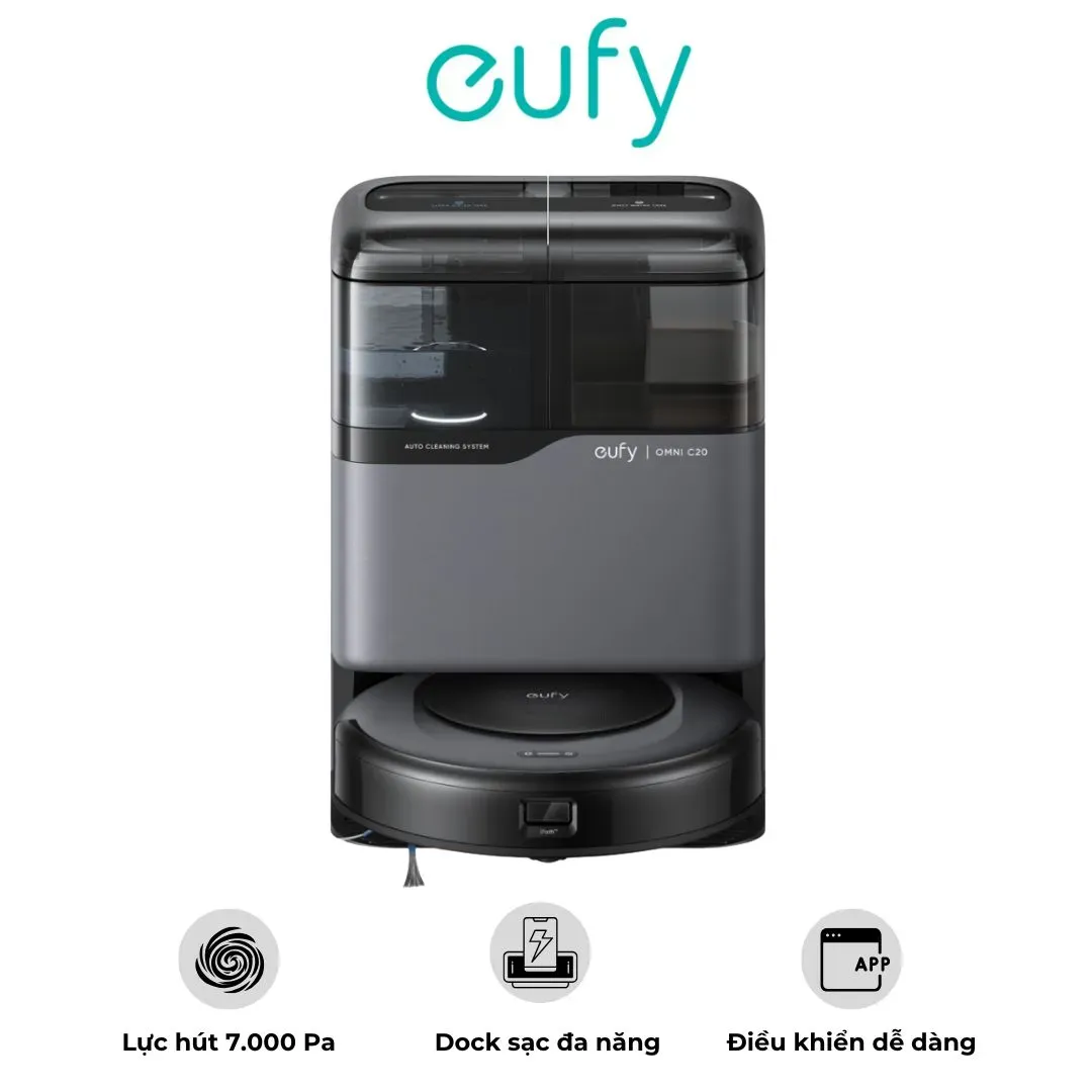 Robot hút bụi Eufy Omni C20 trạm sạc đa năng mỏng 8.5cm tại TP. Hồ Chí Minh